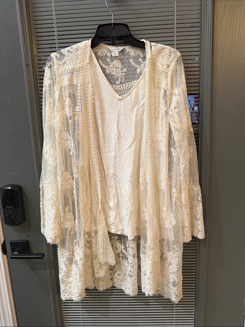 Sundance Cream Lace Overlay Tank